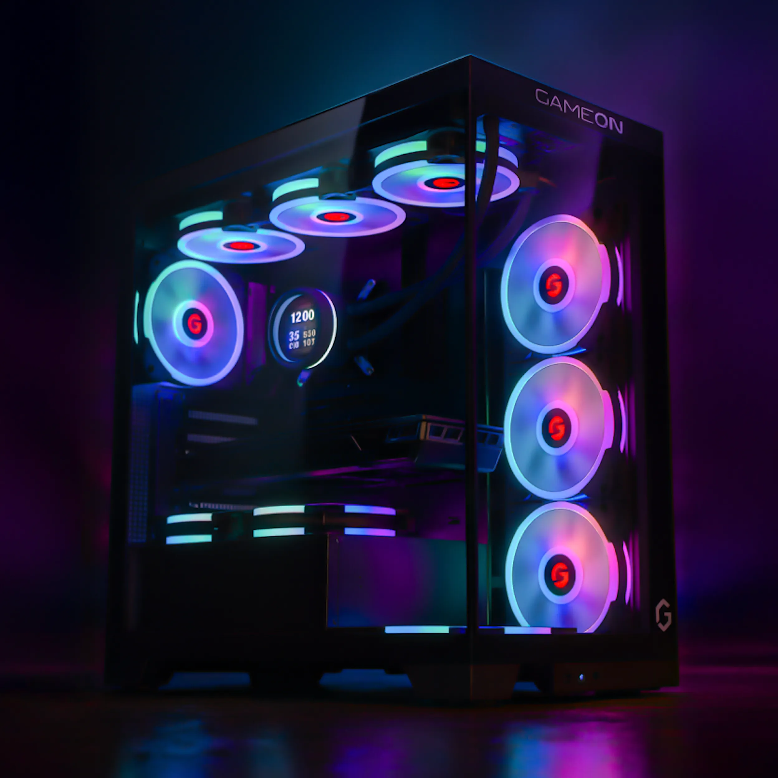 GAMEON Emperor Midnight IV Series Mid Tower PC Gaming Case, 120mm ARGB + PWM Lighting koleksiyonu